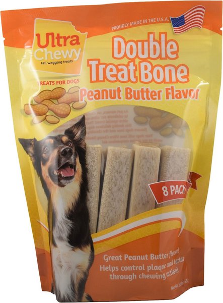 Peanut Butter Best Dog Bones For Puppies ULTRA CHEWY Double Treat