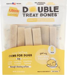 Ultra Chewy Double Treat Bones Chicken Flavor Dog Treat, 8 count