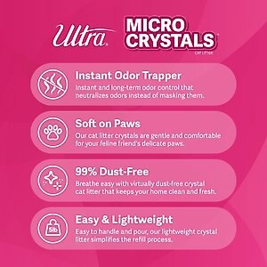 Ultra Micro Crystals Unscented Premium Non-Clumping Cat Litter, 5-lb Bag