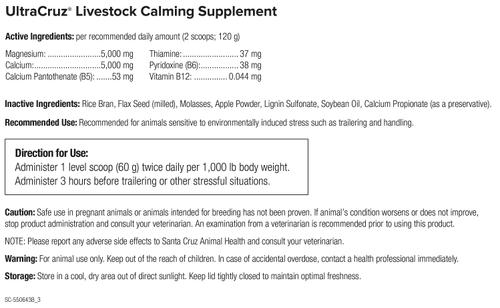 Show full view: UltraCruz Calming Livestock Supplement, 12-lb bag slide 4 of 4