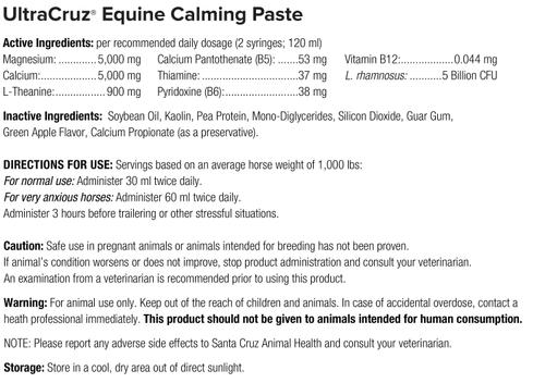 Show full view: UltraCruz Calming Paste Horse Supplement, 60-mL syringe, 6 count slide 2 of 5