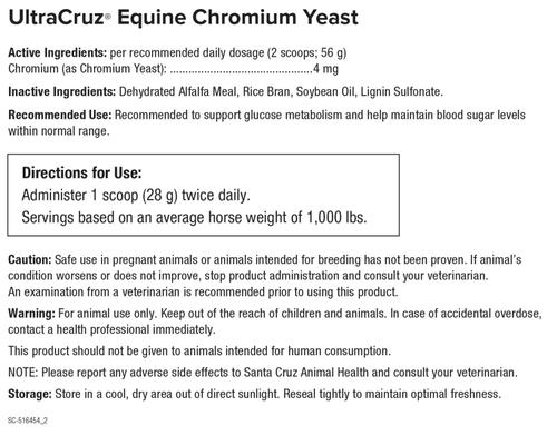 Show full view: UltraCruz Chromium Yeast Diabetic Support Pellets Horse Supplement, 10-lb bag slide 2 of 5