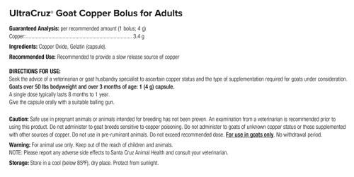 Show full view: UltraCruz Copper Bolus Adult Goat Supplement, 25 count slide 4 of 5