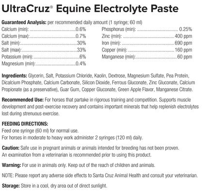 Show full view: UltraCruz Electrolyte Paste Horse Supplement, 60-mL, 6 count slide 2 of 4