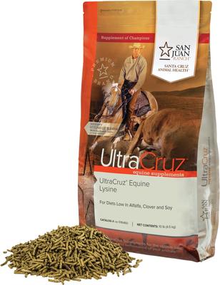 Show full view: UltraCruz Equine Lysine Muscle, Coat & Hoof Care Pellets Horse Supplement, 10-lb bag slide 3 of 4