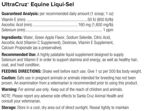Show full view: UltraCruz Liqui-Sel Recovery Liquid Horse Supplement, 1-gal bottle slide 4 of 4