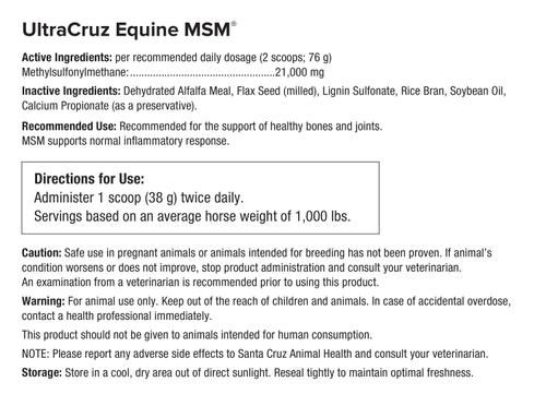 Show full view: UltraCruz MSM Joint Support Pellets Horse Supplement, 10-lb bag slide 4 of 4