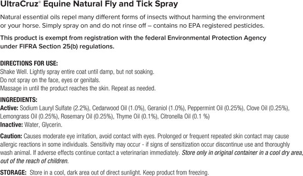 Show full view: UltraCruz Natural Horse Fly & Tick Spray, 1-gal bottle slide 2 of 5