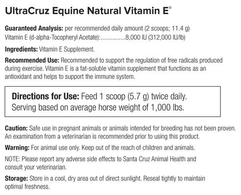 Show full view: UltraCruz Natural Vitamin E Powder Horse Supplement, 4-lb bag slide 4 of 5