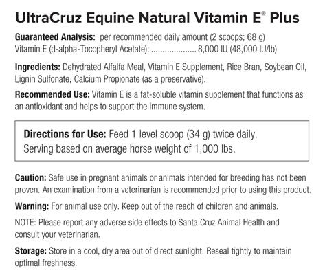 Show full view: UltraCruz Natural Vitamin E Plus Pellets Horse Supplement, 10-lb bag slide 4 of 4