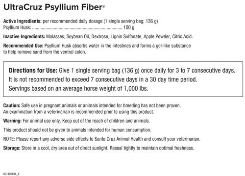 Show full view: UltraCruz Psyllium Fiber Digestive Pellets Horse Supplement, 60 Day Singles slide 5 of 5