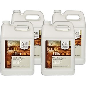 UltraCruz Pure Flax Oil Skin, Coat & Hoof Care Liquid Horse Supplement, 1-gal, 4 count