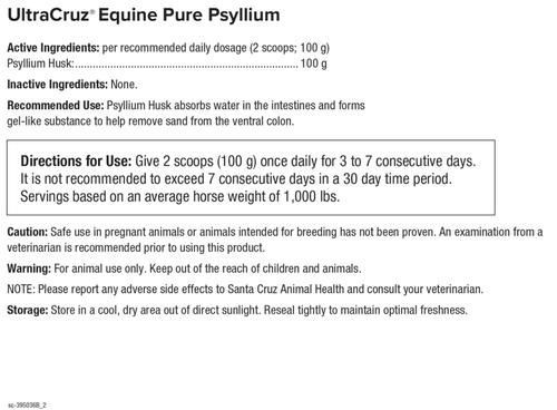 Show full view: UltraCruz Pure Psyllium Digestive Health Powder Horse Supplement, 4-lb bag slide 2 of 4