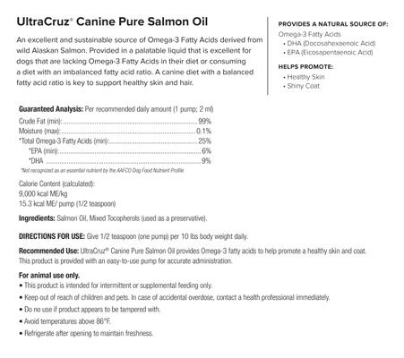 Show full view: UltraCruz Pure Salmon Oil Dog Supplement, 8-fl oz bottle slide 5 of 6