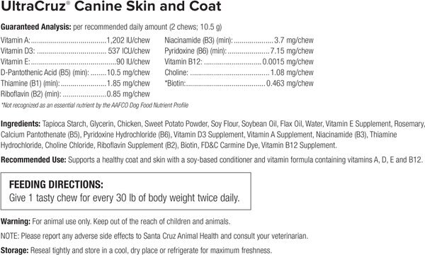 UltraCruz Skin & Coat Dog Supplement