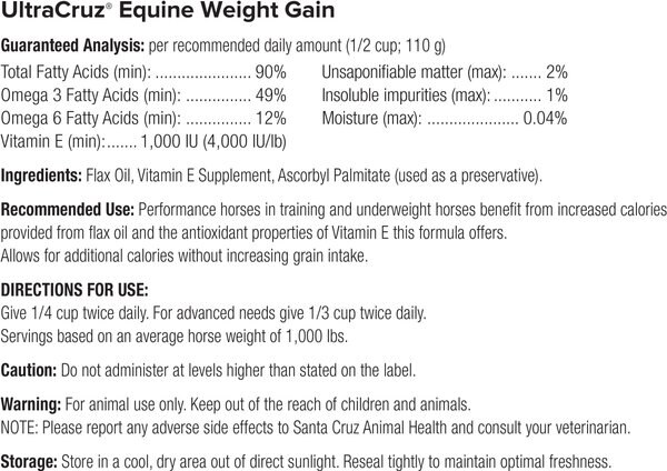 UltraCruz Weight Gain Liquid Horse Supplement