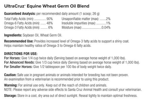 Show full view: UltraCruz Wheat Germ Oil Blend Skin & Coat Care Grain Flavor Liquid Horse Supplement, 1-gal, 4 count slide 2 of 4
