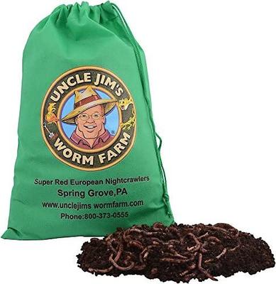 Show full view: Uncle Jim's Worm Farm Super Red European Night Crawler Reptile & Fish Food, 500 count slide 3 of 5