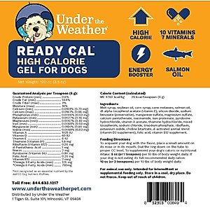 Under the Weather Ready Cal High Calorie Food Nutritional Gel Dog Supplement, 100-cc syringe