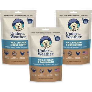 Under the Weather Rice, Chicken & Bone Broth Freeze-Dried Dog Food, 6.5-oz bag, 3 count