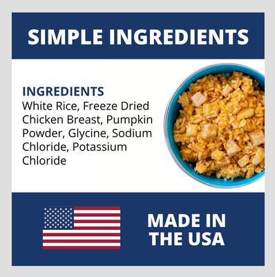 Show full view: Under the Weather Rice, Chicken & Pumpkin Freeze-Dried Dog Food, 6-oz bag, 3 count slide 5 of 9