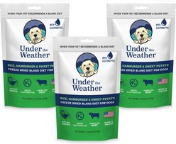 Under the Weather Rice, Hamburger & Sweet Potato Freeze-Dried Dog Food, 6-oz bag, 3 count