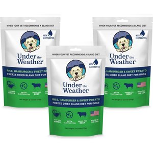 Under the Weather Rice, Hamburger & Sweet Potato Freeze-Dried Dog Food, 6-oz bag, 3 count