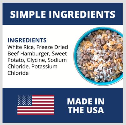 Show full view: Under the Weather Rice, Hamburger & Sweet Potato Freeze-Dried Dog Food, 6-oz bag, 3 count slide 5 of 9