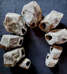 Underwater Galleries Fish Tank Aquarium Rocks Cave Kit, Gray, Medium, 9 count