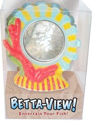 Underwater Galleries Fish Tank Betta View Exercise Mirror Fish Ornament, Small, Blue/Yellow