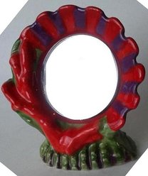 Underwater Galleries Fish Tank Betta View Exercise Mirror Fish Ornament, Small, Red/Purple