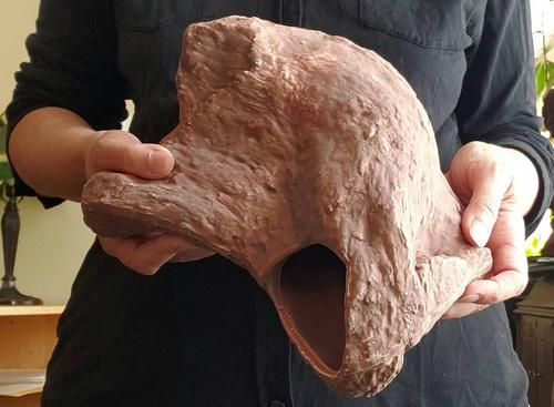 Show full view: Underwater Galleries Fish Tank Hollow Ceramic Cave Log Fish Hideout, Mahogany, Large, 1 count slide 2 of 3