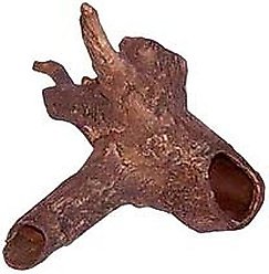 Underwater Galleries Fish Tank Hollow Ceramic Cave Log Fish Hideout, Mahogany, Large, 2 count