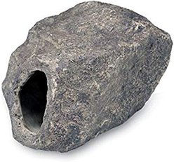 Underwater Galleries Fish Tank Hollow Ceramic Large-Toe Aquarium Rock Cave, Gray, Large
