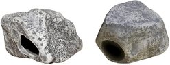 Underwater Galleries Fish Tank Hollow Ceramic Round Aquarium Rock Cave, Gray, Small slide 2 of 2