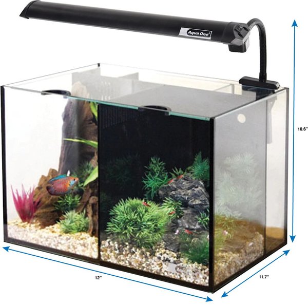 Underwater Treasures Aqua One Betta Duo Aquarium, 5.3-gal