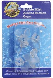 Underwater Treasures Bubble Mist Airline Fish Aquarium Suction Cups, 6 count