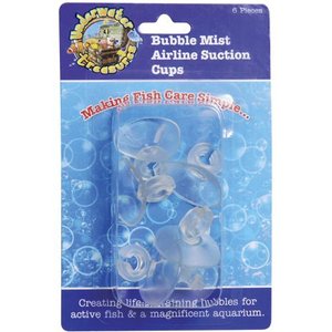 Underwater Treasures Bubble Mist Airline Fish Aquarium Suction Cups, 6 count