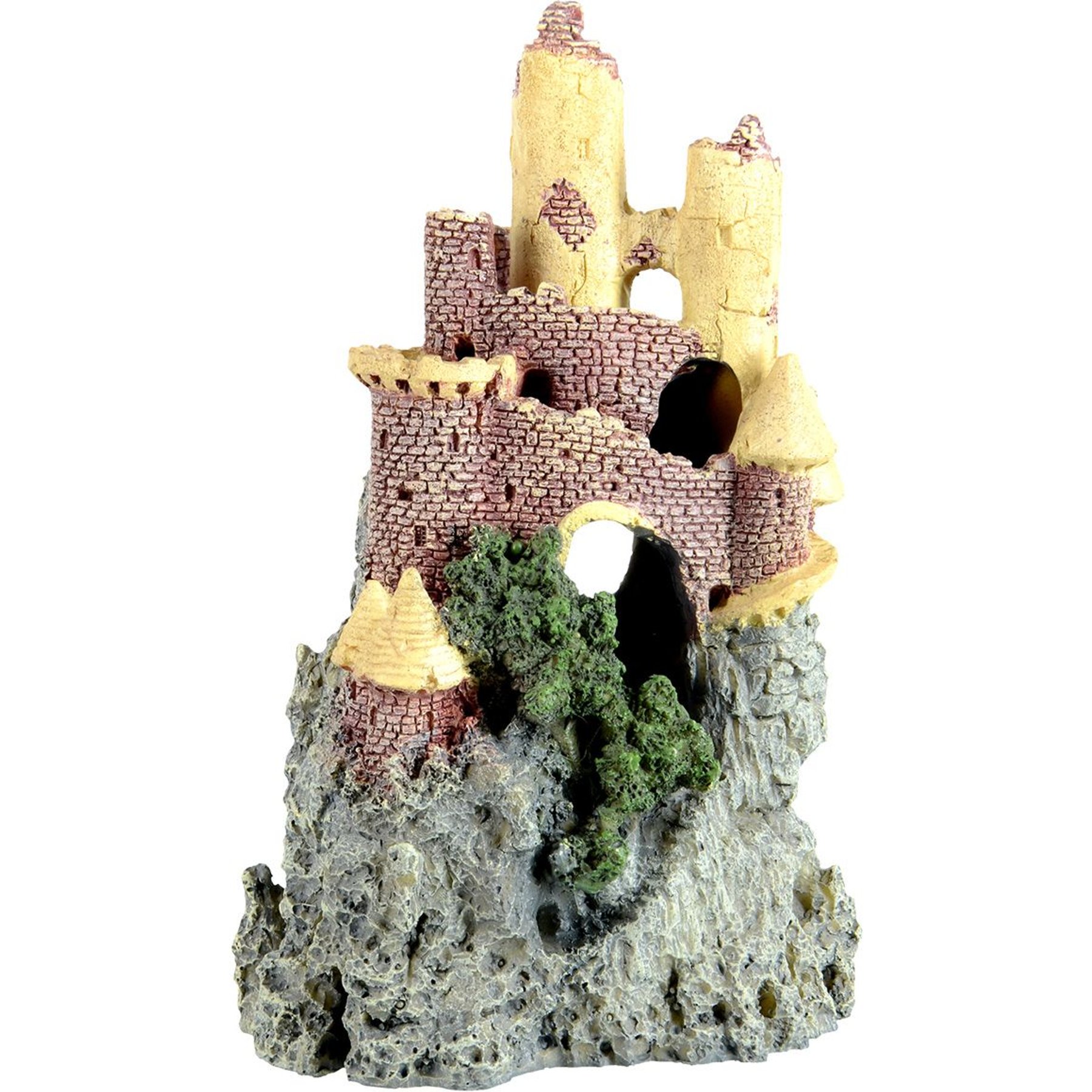 Underwater Treasures Castle on Mountain Fish Ornament