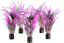 Underwater Treasures Mini Plant Purple Grass Fish Ornament, 5 count