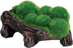 Underwater Treasures Mossy Log Cave with Airstone Fish Ornament