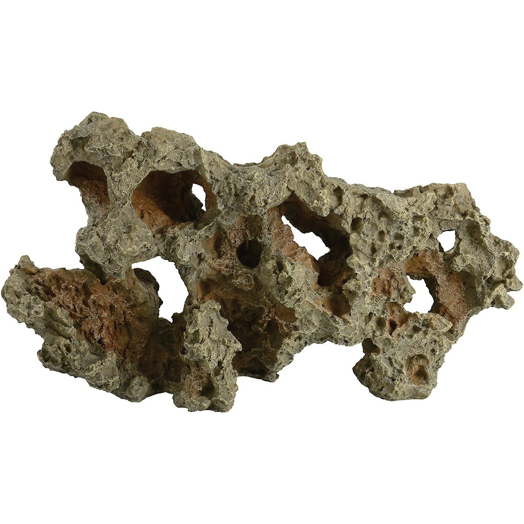 Underwater Treasures Pitted Rock Wall Fish Aquarium Ornament, Large