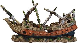 Underwater Treasures Shipwreck Schooner Fish Ornament