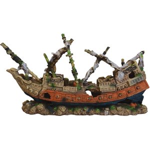 Underwater Treasures Shipwreck Schooner Fish Ornament