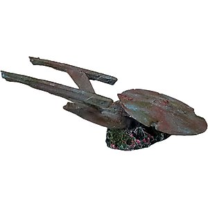 Underwater Treasures Sunken Space Ship Fish Ornament, Medium