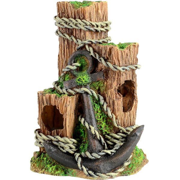Underwater Treasures Wood with Anchor Fish Ornament