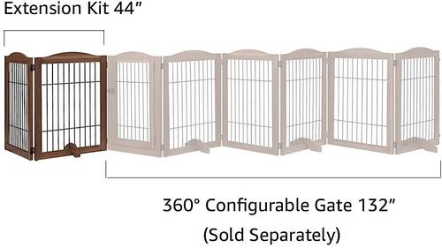 Show full view: Unipaws 2-Panel Dog Gate Extension, Walnut slide 6 of 10