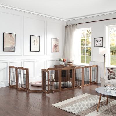 Show full view: Unipaws 2-Panel Dog Gate Extension, Walnut slide 9 of 10