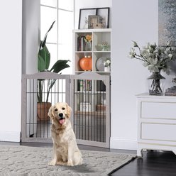 Unipaws 2-Panel Dog Gate Extension, Weathered Gray