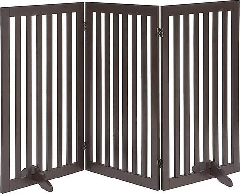 Show full view: Unipaws Free Standing Dog Gate, Espresso, 36-in, 3-panel slide 3 of 8